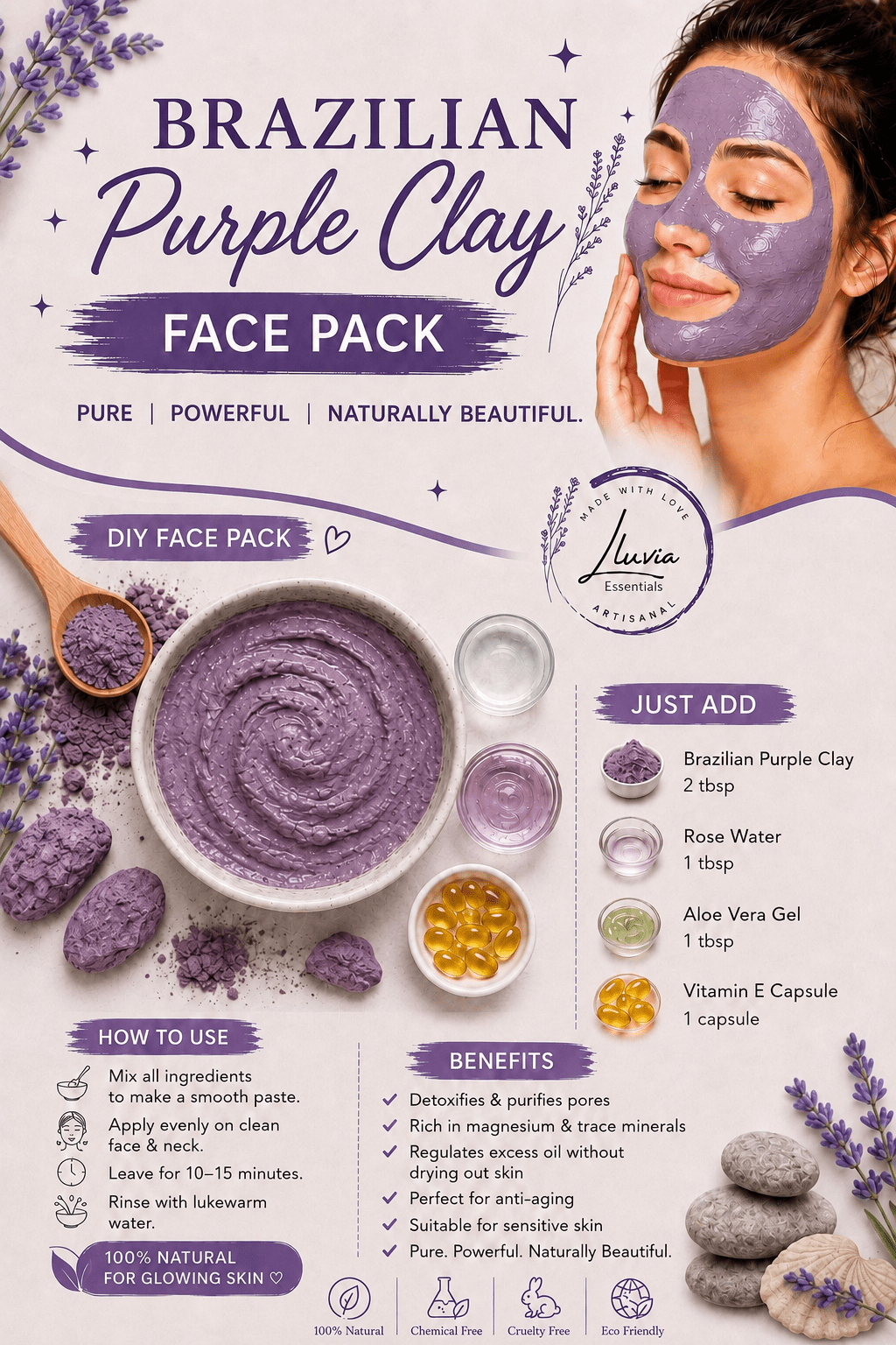 Face Pack - Brazilian Purple Clay - Skin care masks
