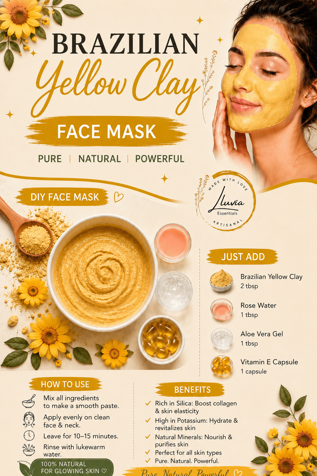 Face Pack - Brazilian Yellow Clay - Skin care masks