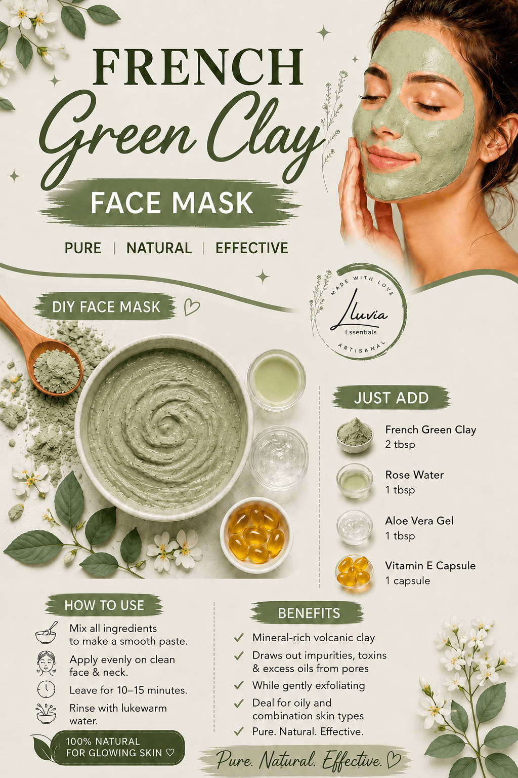 Face Pack - French Green Clay - Skin care masks