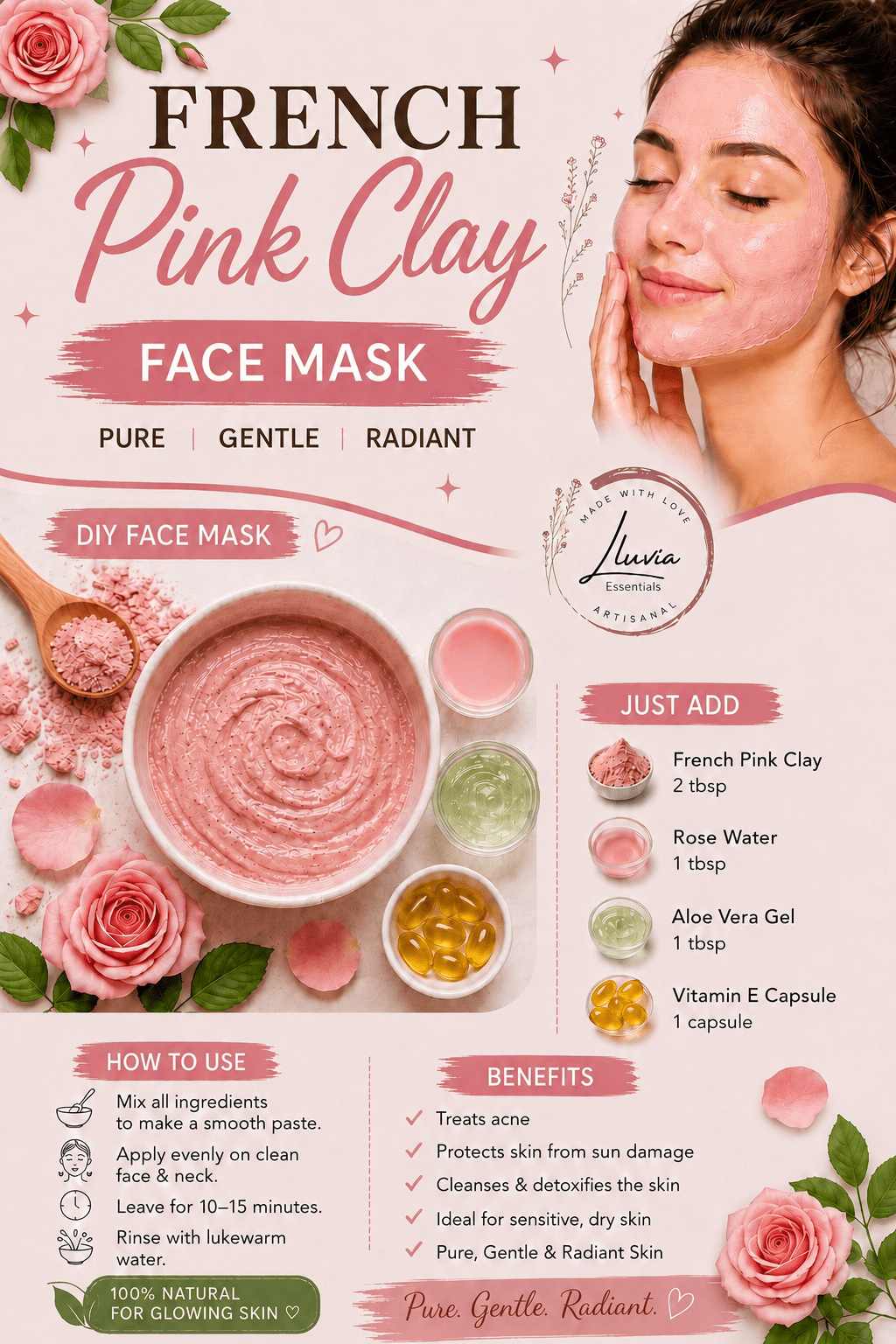 Face Pack - French Pink Clay - Skin care masks