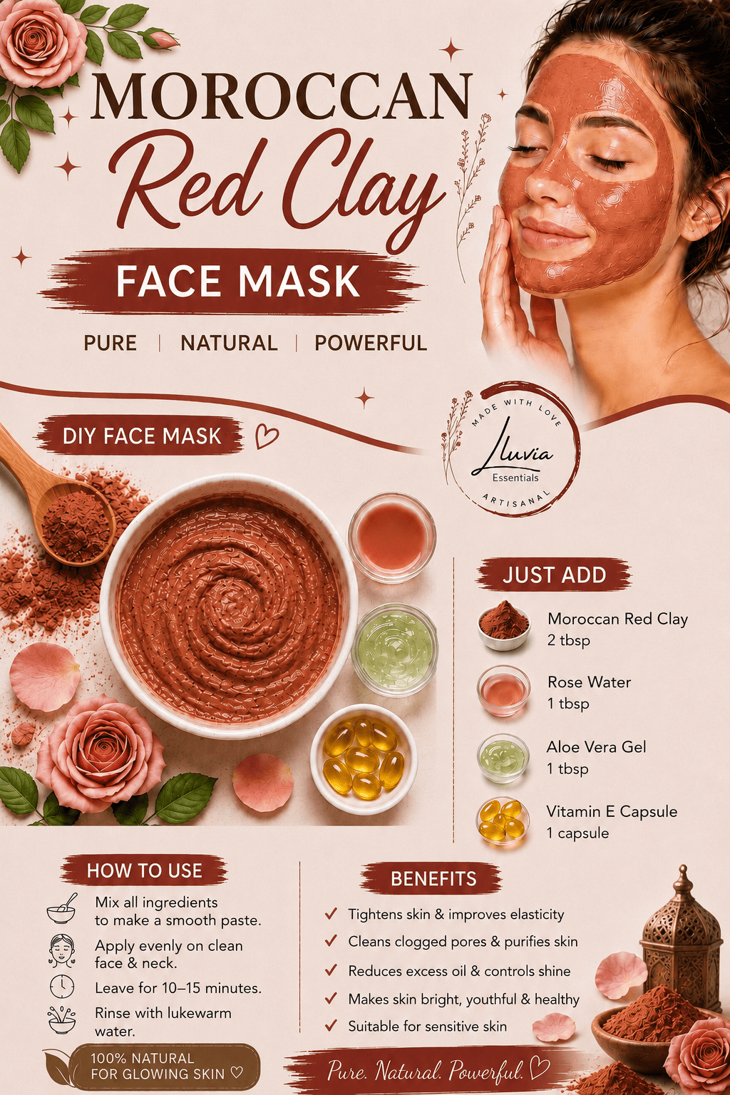 Face Pack - Moroccan Red Clay - Skin care masks